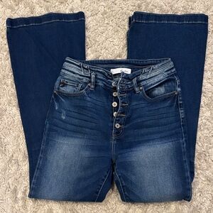 Dark Wash Button-Fly Women's Jeans
